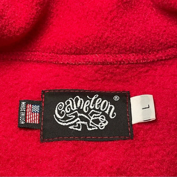 Cameleon Red Black Plaid Patchwork Jacket Large Artwear Made In USA Pockets - Picture 5 of 9